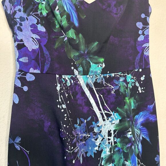 Black Halo Jevette Supersonic Black Floral Sheath Dress 4 - Picture 4 of 10